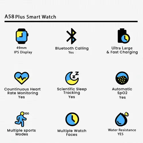 A58 Plus Smart Watch