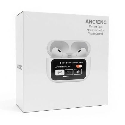 ANC/ENC White Wireless Earbuds with Noise Reduction & Touch Control