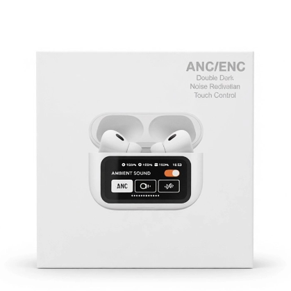 ANC/ENC White Wireless Earbuds with Noise Reduction & Touch Control